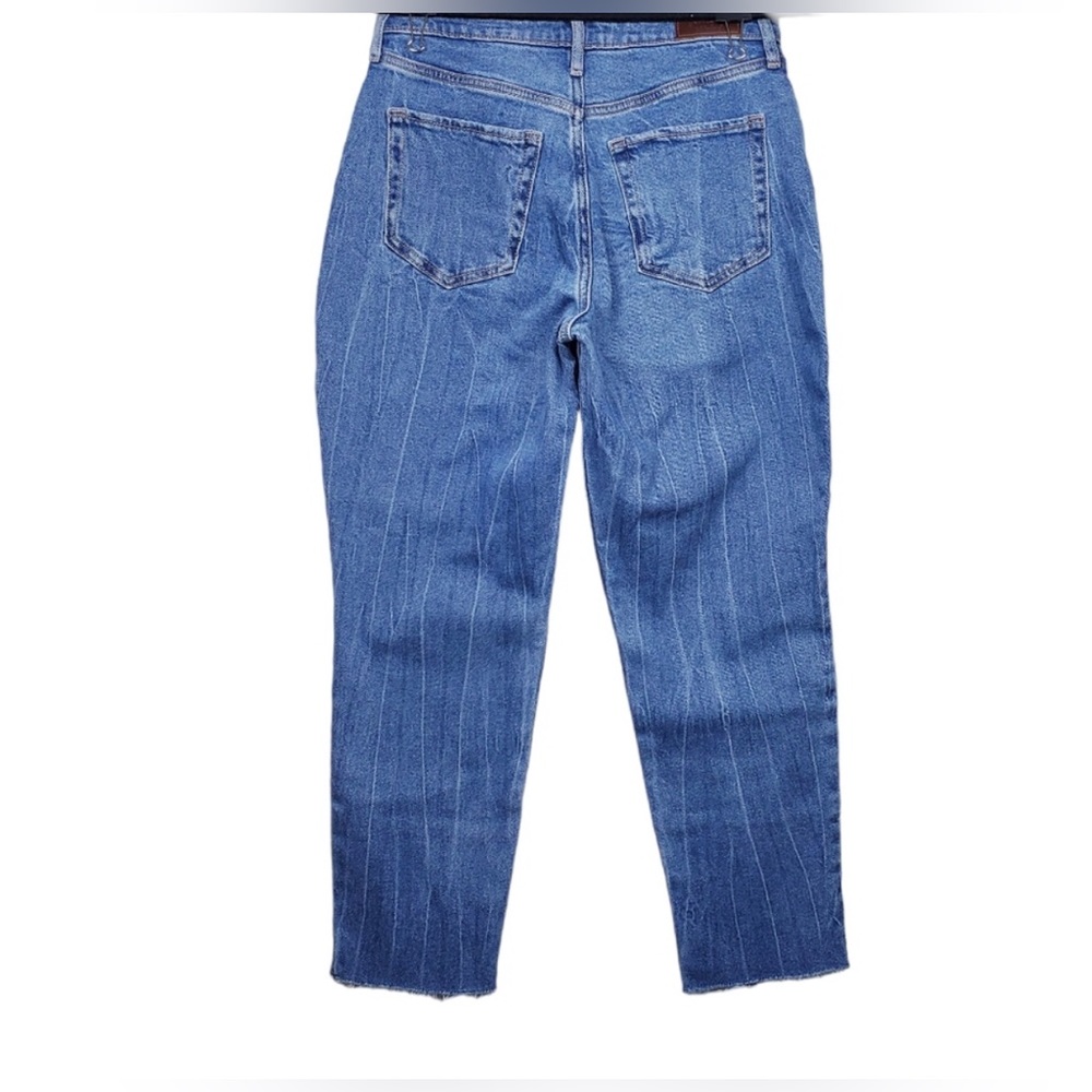 Hollister mid blue curvy high rise patchwork mom jeans size 15R W32/L27 new - Picture 13 of 14